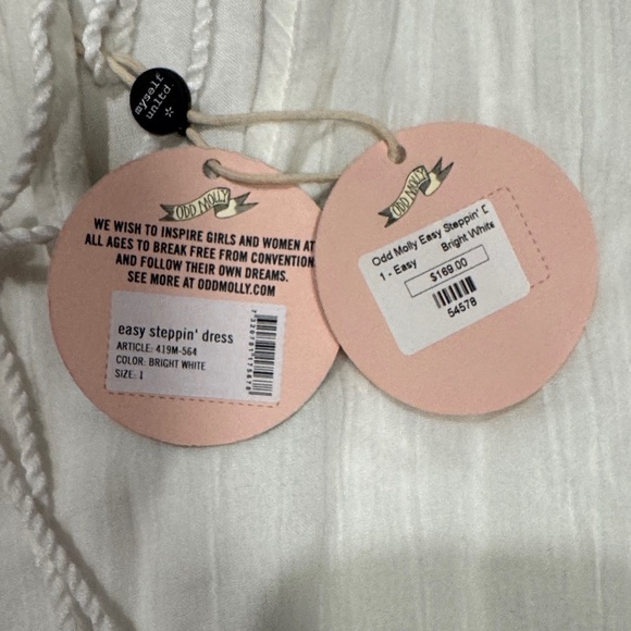 Odd Molly NWT Women’s White Easy Steppin’ Dress Size 1 - US Size S - Picture 5 of 7